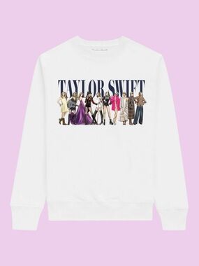 Eras White Crewneck Limited Edition Taylor Swift Official Merch Midnights Size M